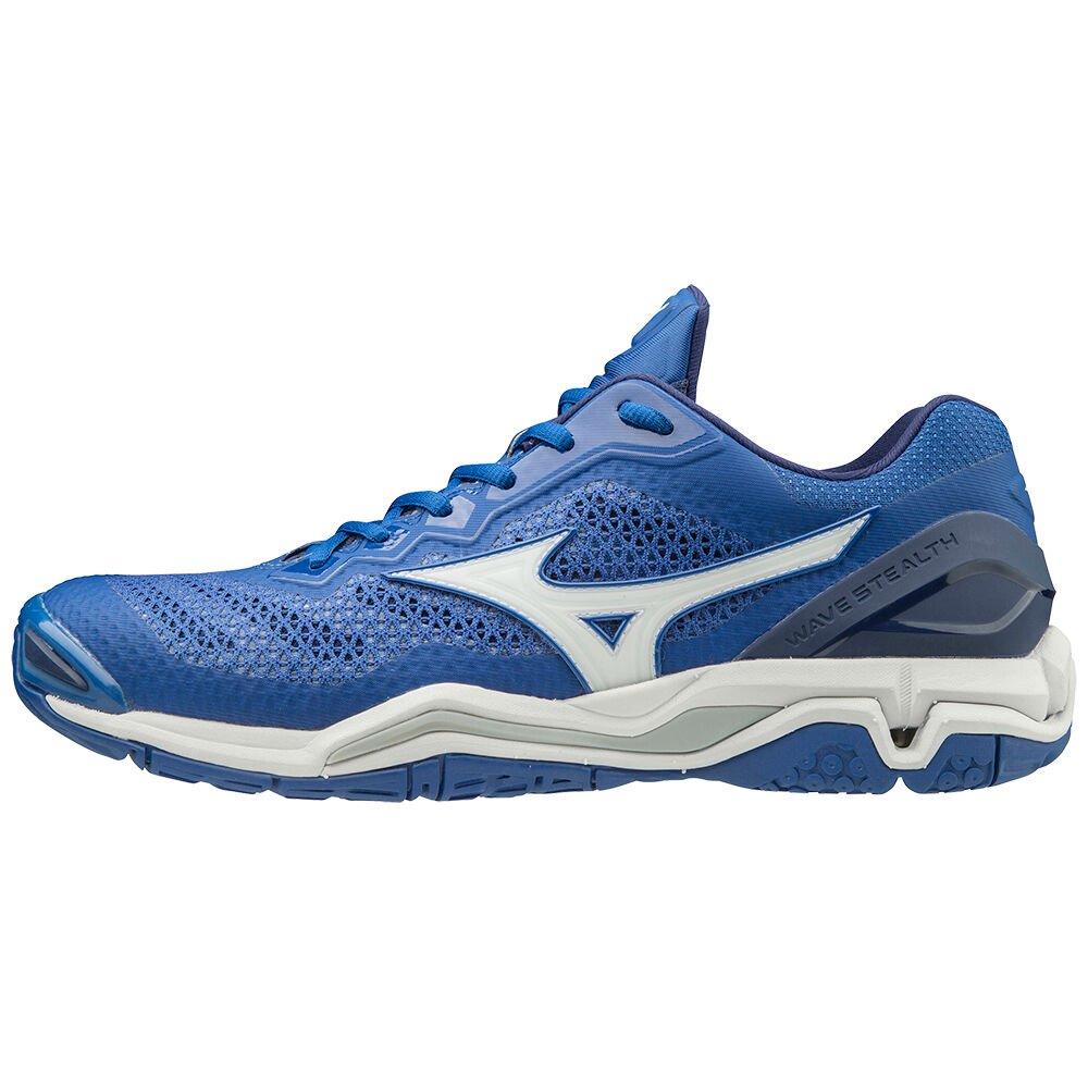 Mizuno Men's Handball Shoes Blue/White/Blue WAVE STEALTH V Shoes - X1GA180006